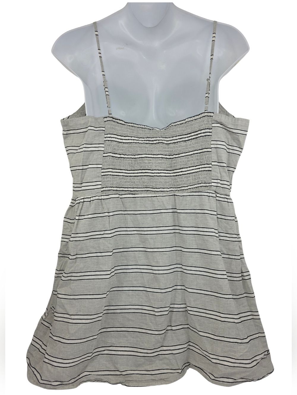 Arizona 3X Corset Style Striped Lace-Up Mini Dress Gray 3434-AB - Picture 2 of 13